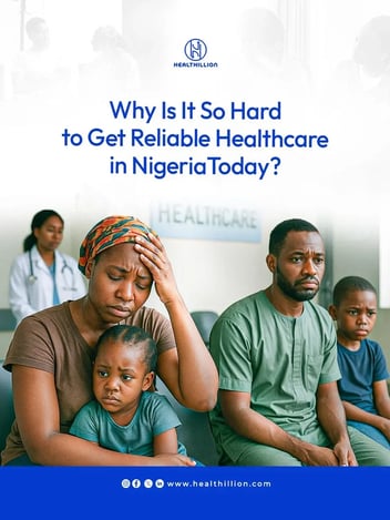 Image of a stressed Nigerian family in a hospital