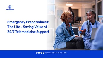 Image of a nurse explaining emergency telemedicine support to a patient